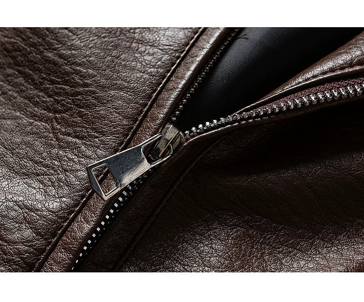 PU Leather Retro Motorcycle Jacket - Image 6