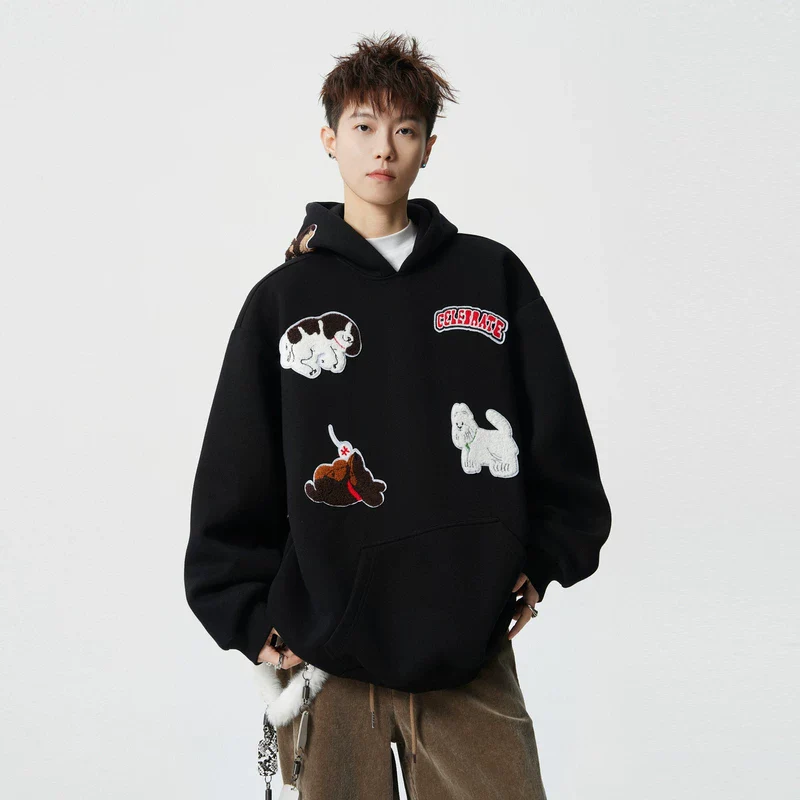 Puppy Embroidered Hooded Sweatshirt - Image 5