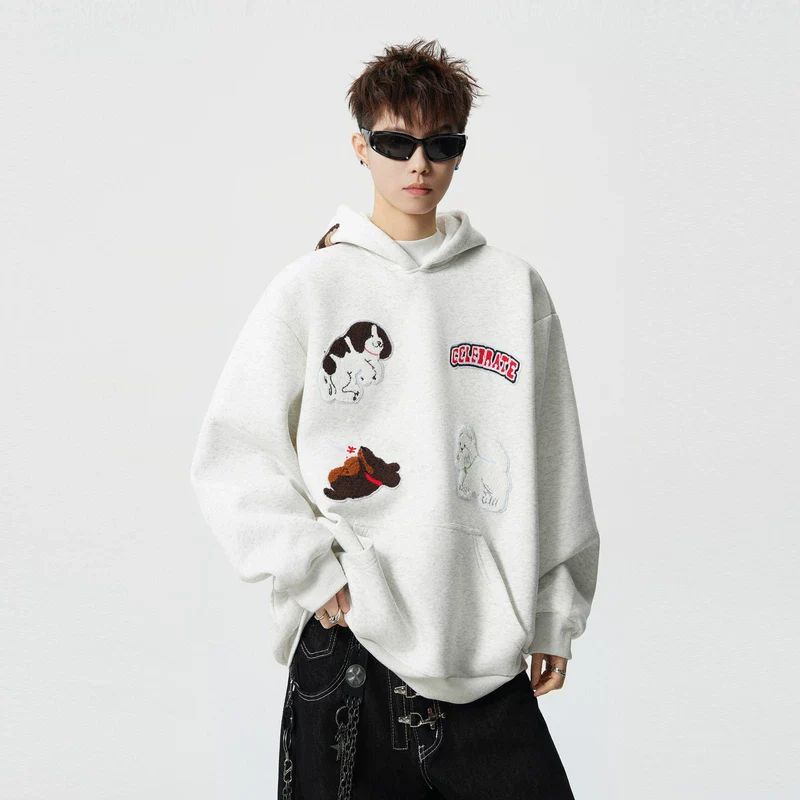 Puppy Embroidered Hooded Sweatshirt - Image 6