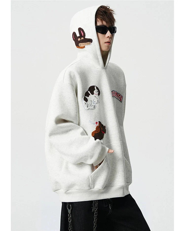 Puppy Embroidered Hooded Sweatshirt - Image 9