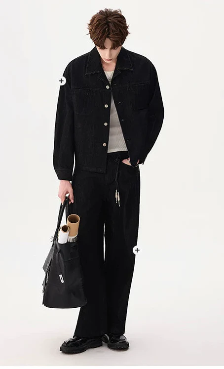 Raw Denim Button-Up Jacket and Pants - Image 7