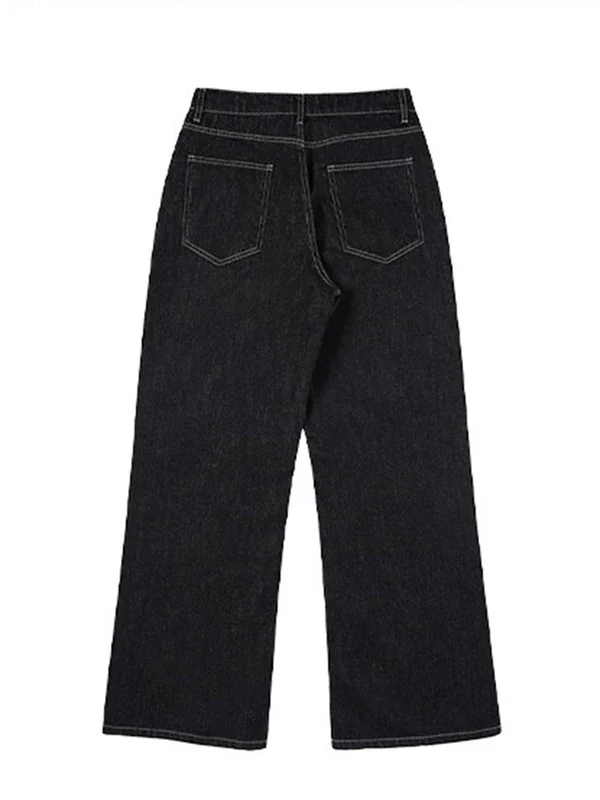 Raw Denim Straight Leg Wide Leg Pants - Image 9