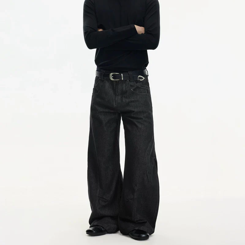 Raw Denim Wide Leg Jeans - Image 3
