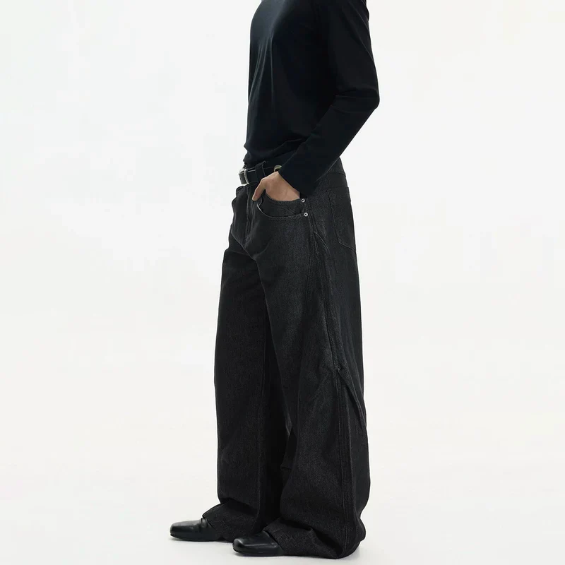 Raw Denim Wide Leg Jeans - Image 4