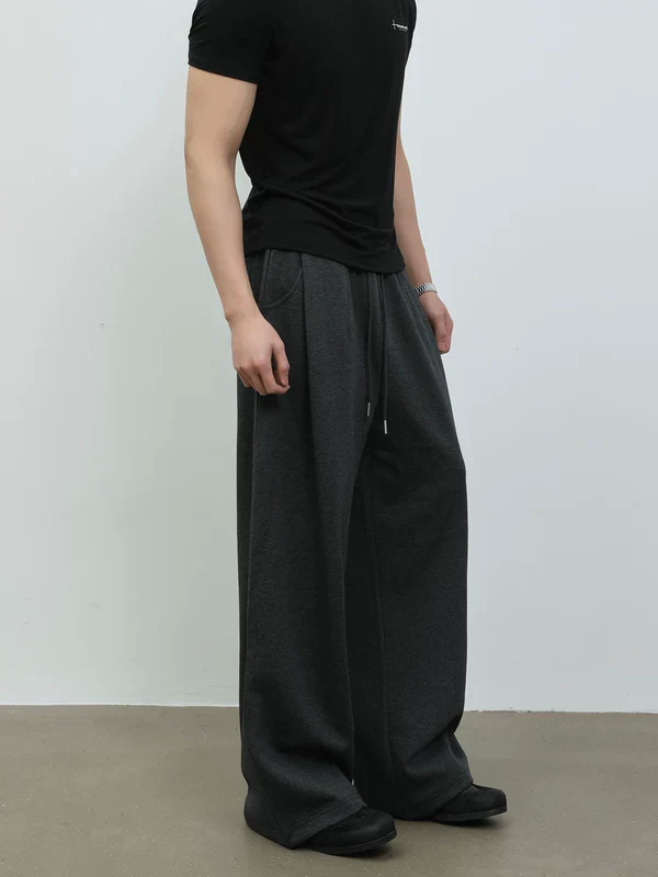 Relaxed Fit Elastic Waist Straight Leg Pants - Image 3