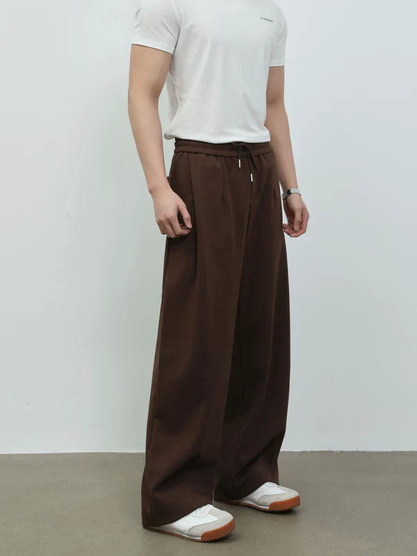 Relaxed Fit Elastic Waist Straight Leg Pants - Image 4