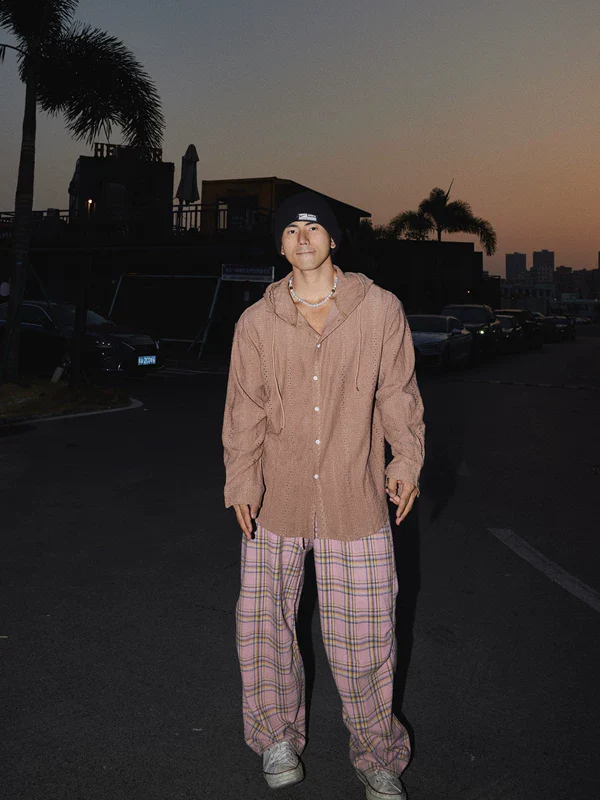 Relaxed Hooded Hollow Long Sleeve Shirt - Image 10