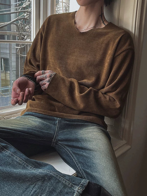 Relaxed Ribbed Long-Sleeve Pullover - Image 2