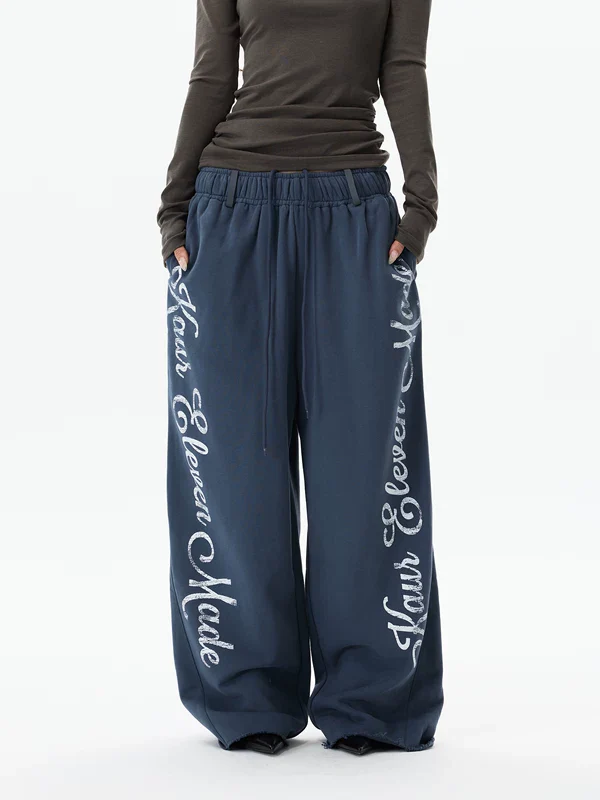 Relaxed Wide-Leg Graphic Sweatpants