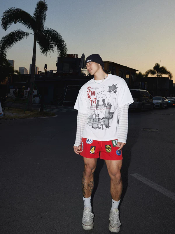 Comic Graphic Faux Layered Pullover - Image 3