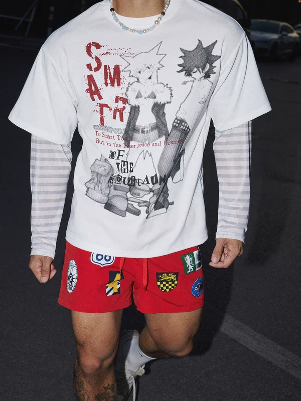 Comic Graphic Faux Layered Pullover - Image 4