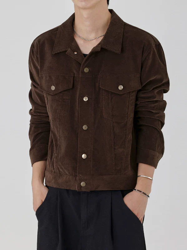Retro Corduroy Button Jacket - Image 2