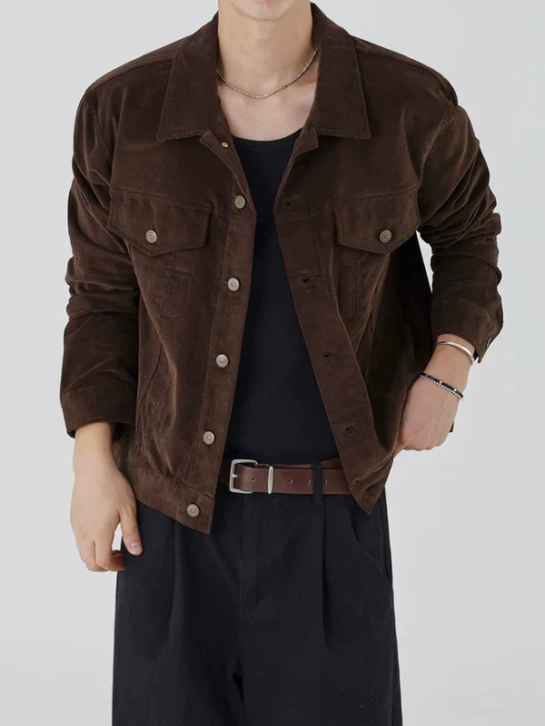 Retro Corduroy Button Jacket - Image 3