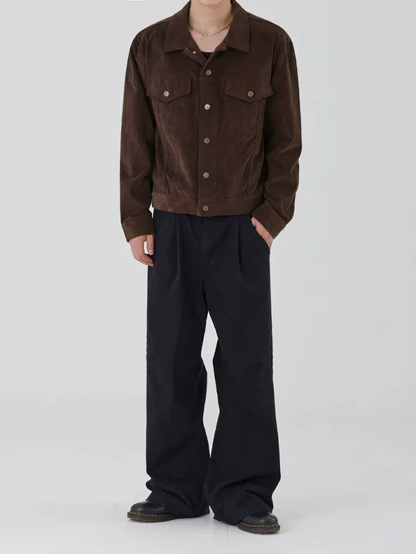Retro Corduroy Button Jacket - Image 4