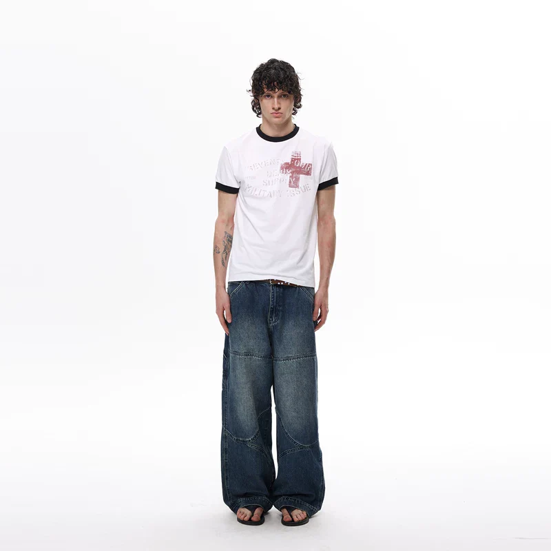 Retro Cross Graphic Slim Fit T-Shirt - Image 8
