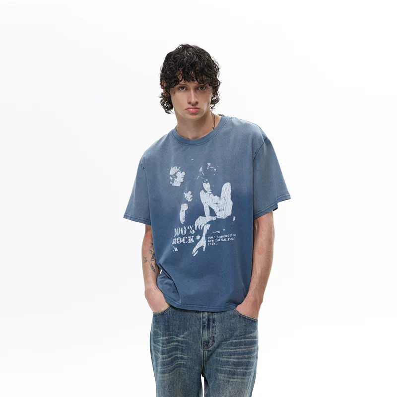 Retro Distressed Graphic Short-Sleeve T-Shirt - Image 6