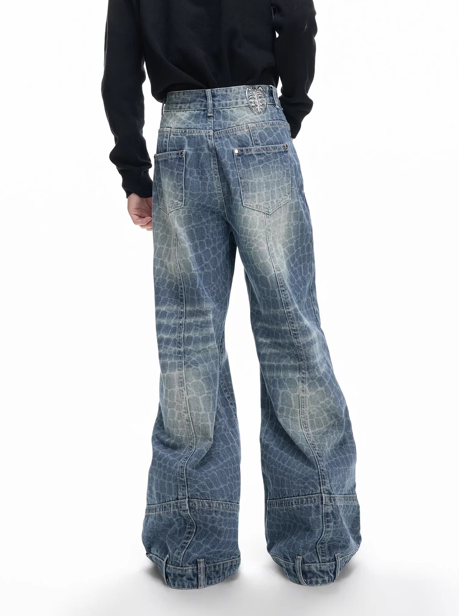 Distressed Loose Fit Straight Leg Pants - Image 4