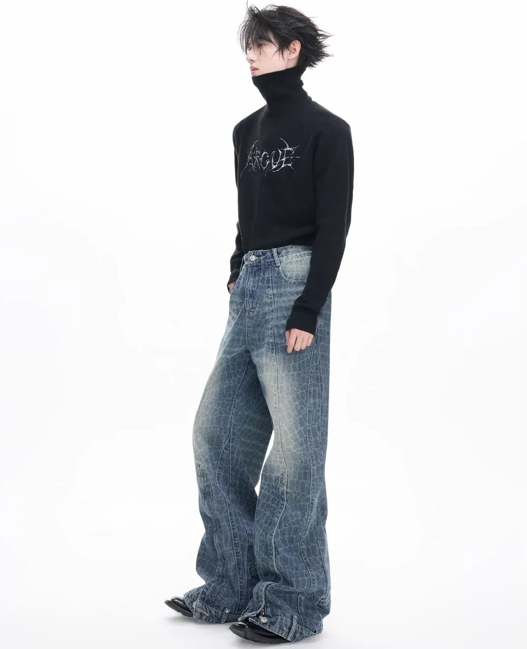 Distressed Loose Fit Straight Leg Pants - Image 5
