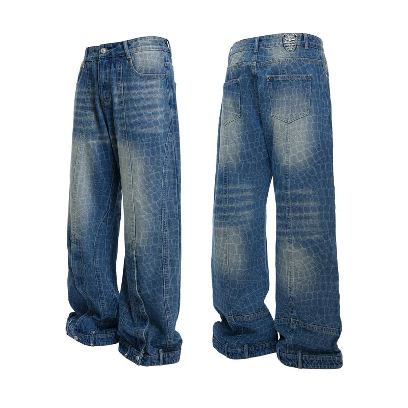 Distressed Loose Fit Straight Leg Pants - Image 8