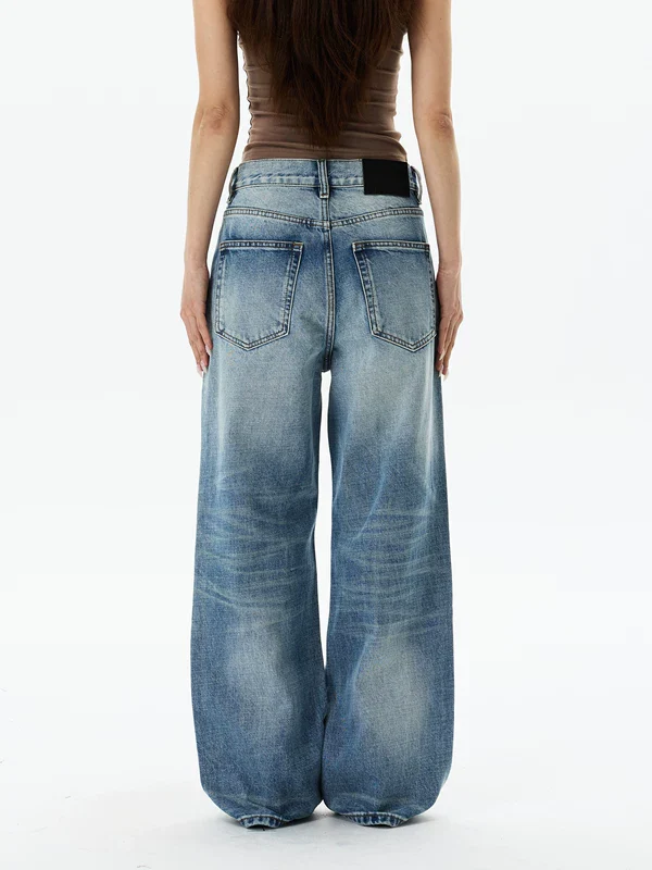 Retro Distressed Wide Leg Jeans - Image 4