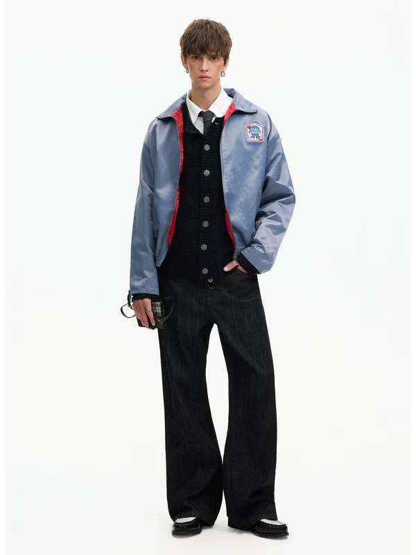 Retro Embroidered Appliqué Zip Jacket - Image 7