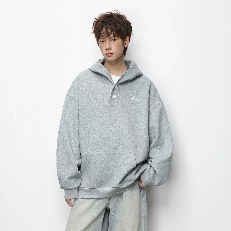 Embroidered Loose Hooded Sweatshirt - Image 5