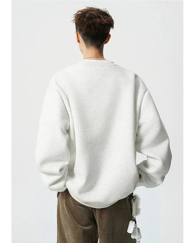 Embroidered Patch Crewneck Sweatshirt - Image 8
