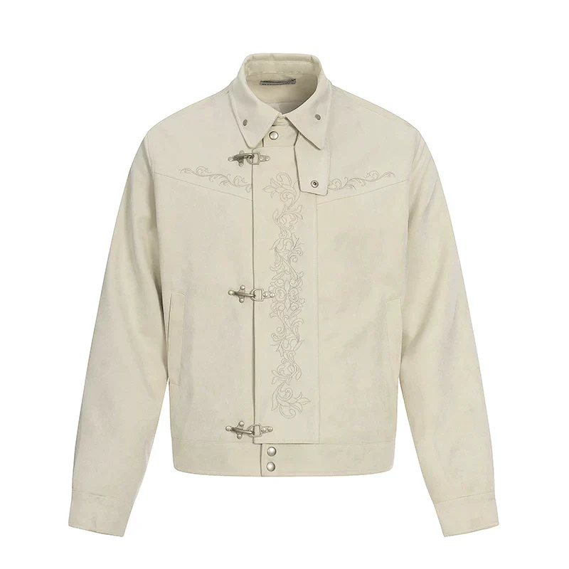 Embroidered Toggle Button Lapel Jacket - Image 10