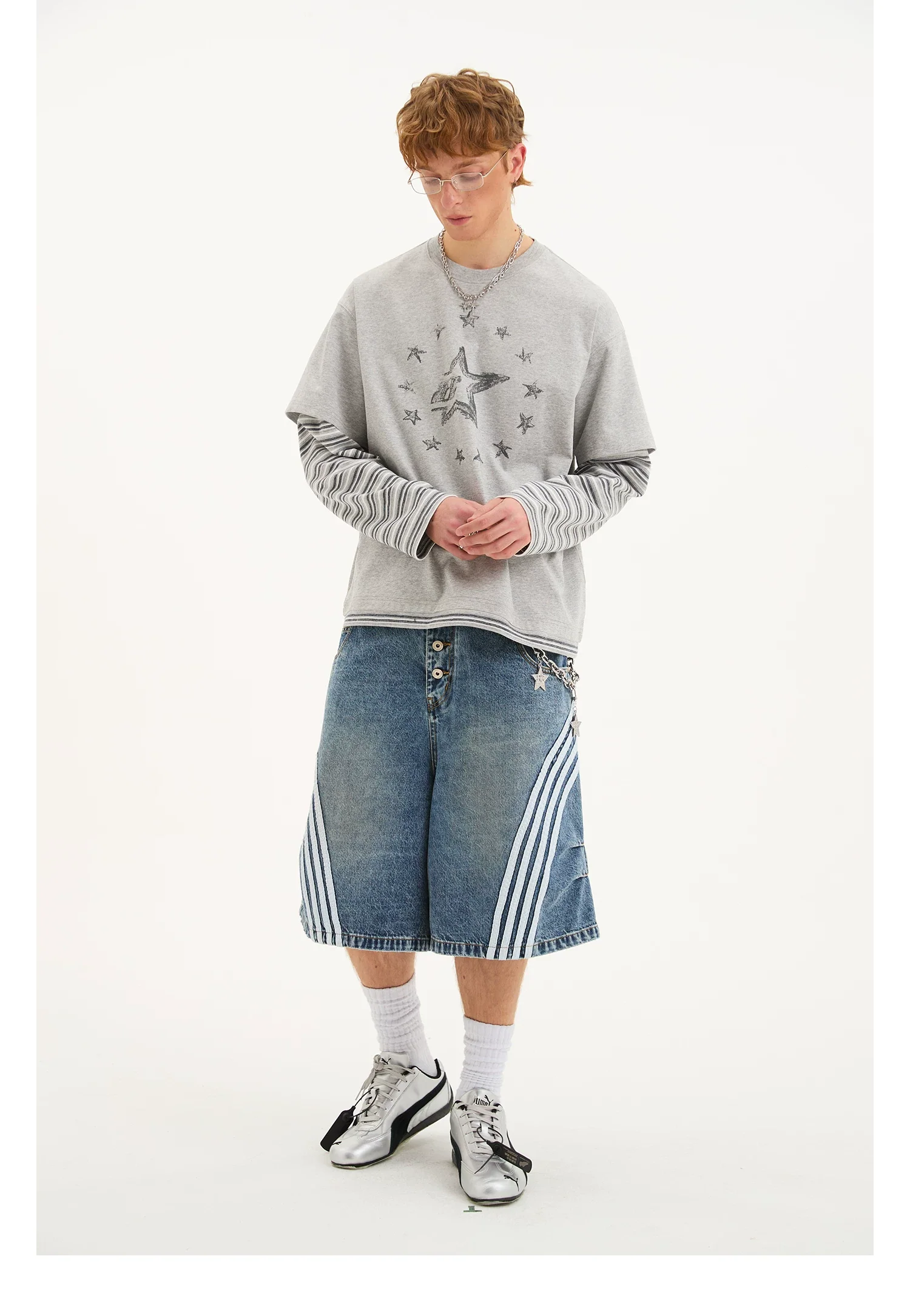 Faux Layered Star Graphic T-Shirt - Image 5