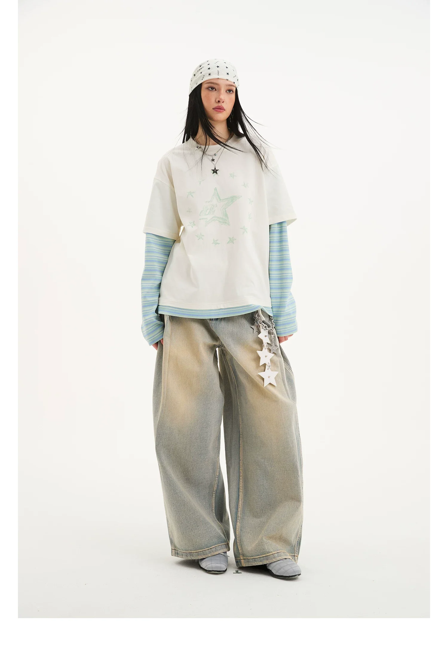 Faux Layered Star Graphic T-Shirt - Image 6