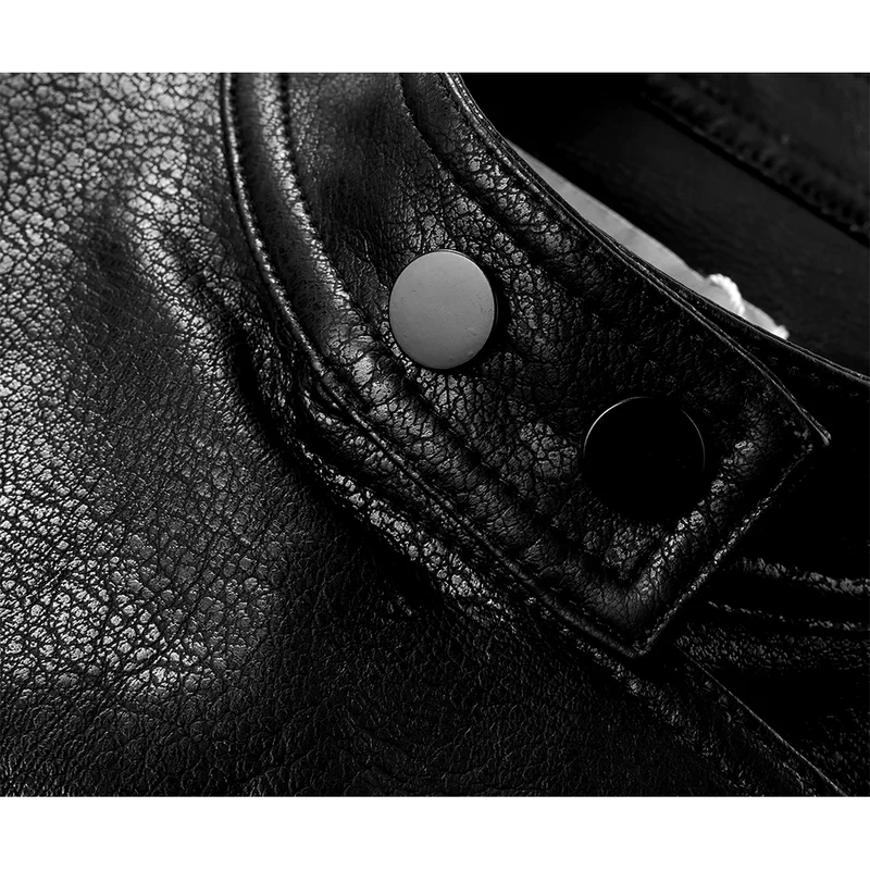 Retro Faux Leather Moto Vest - Image 3