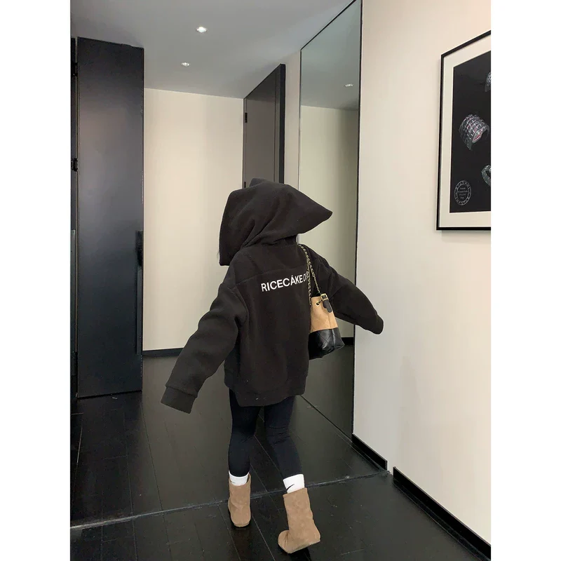 Fleece Oversized Hooded Zip Jacket - Image 3