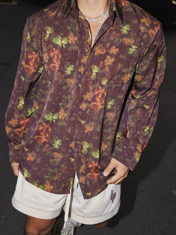Floral Allover Loose Long-Sleeve Shirt - Image 4