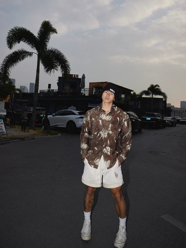 Retro Floral Print Long Sleeve Shirt - Image 3
