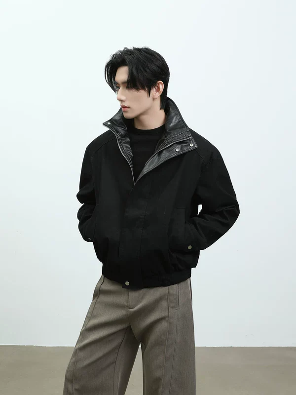 Retro Harrington Leather Short Jacket - Image 4