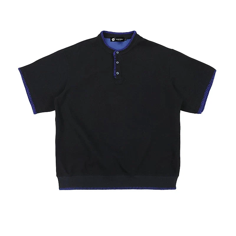 Retro Henley Short-Sleeve Knit T-Shirt - Image 3