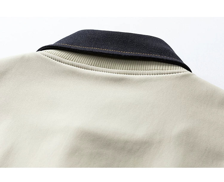 Retro Lapel Bomber Jacket - Image 5