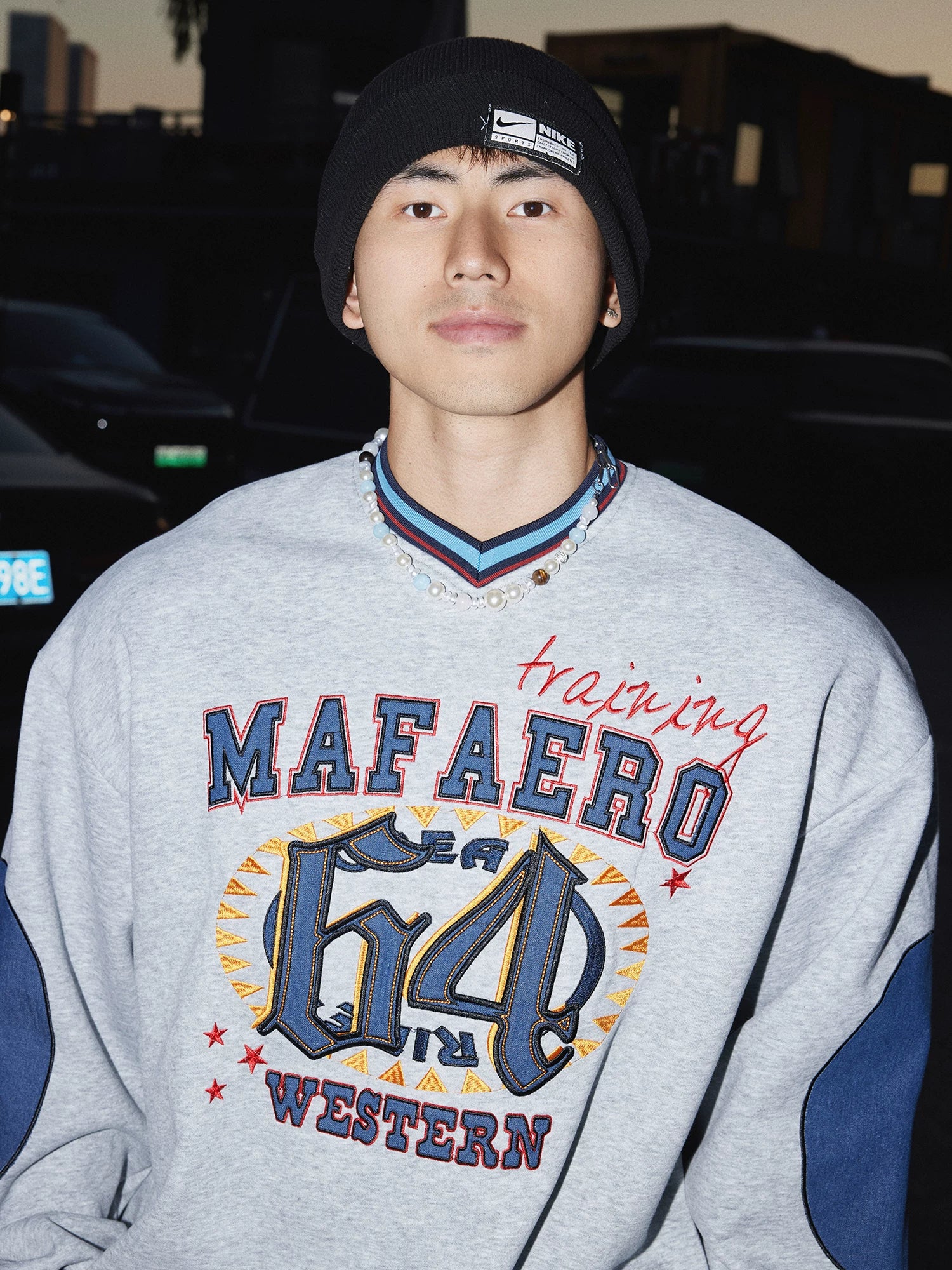 Letter Baseball Collar Sweatshirt - Image 6
