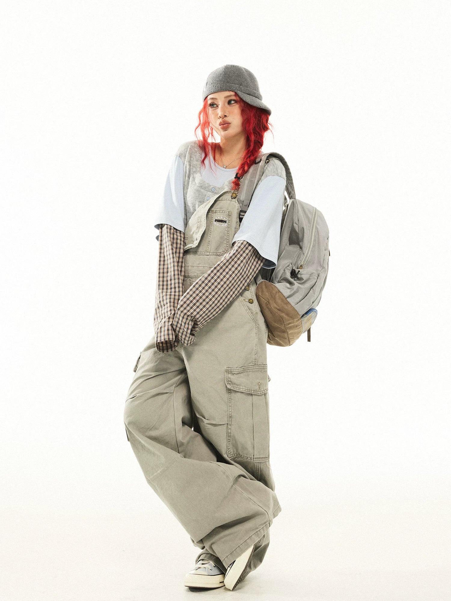 Loose Wide-Leg Overall Cargo Pants - Image 5