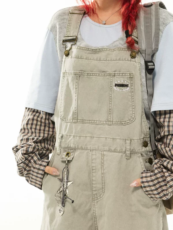 Loose Wide-Leg Overall Cargo Pants - Image 7