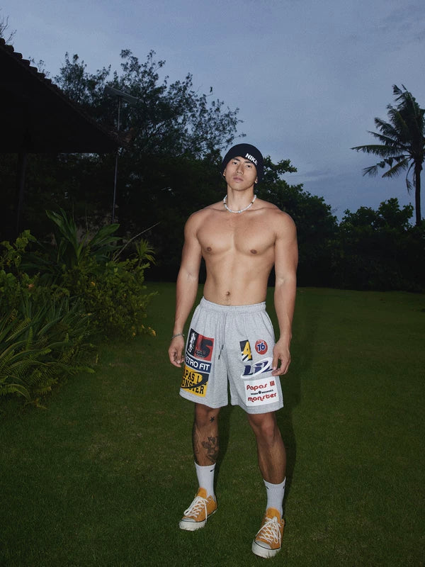 Retro Motorcycle Graphic Athletic Shorts