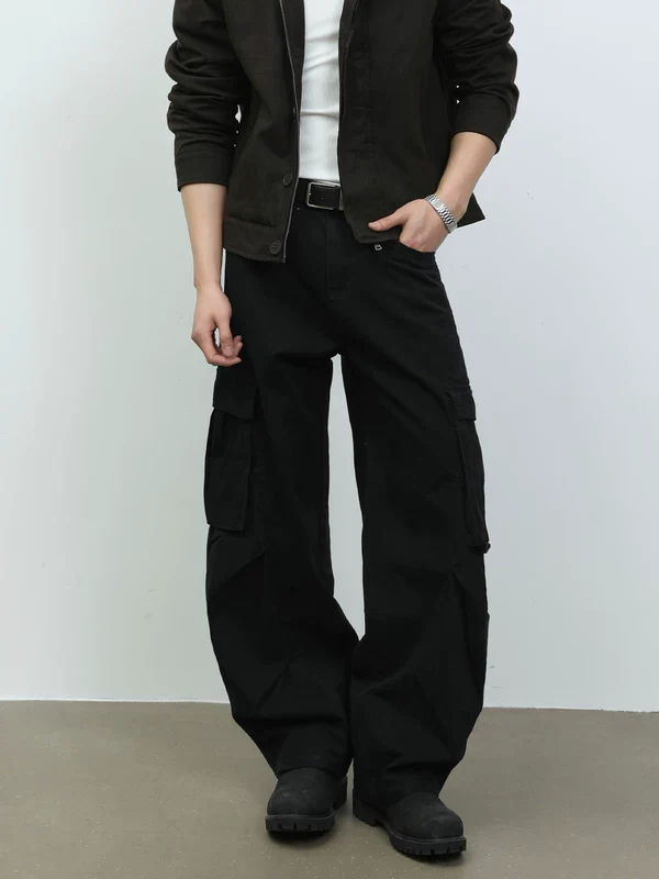 Multi-Pocket Wide-Leg Cargo Pants - Image 3