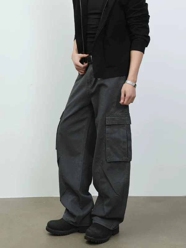 Multi-Pocket Wide-Leg Cargo Pants - Image 5