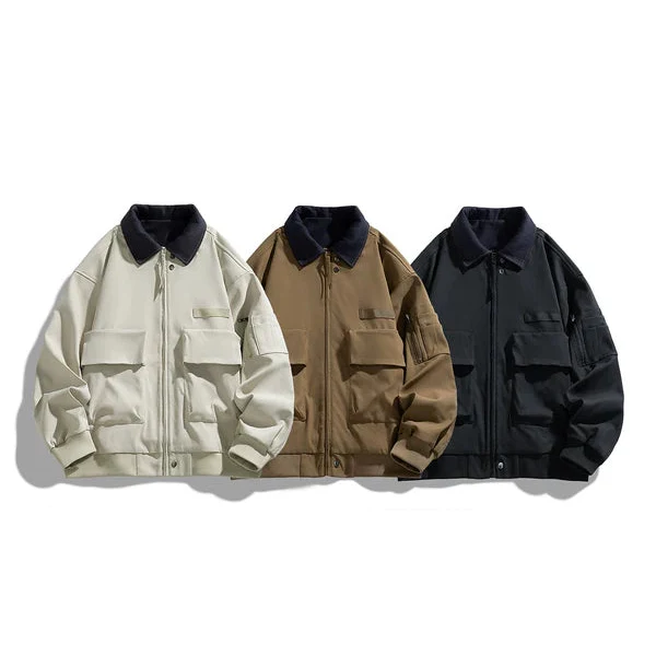 Retro Multi-Pocket Workwear Jacket - Image 4