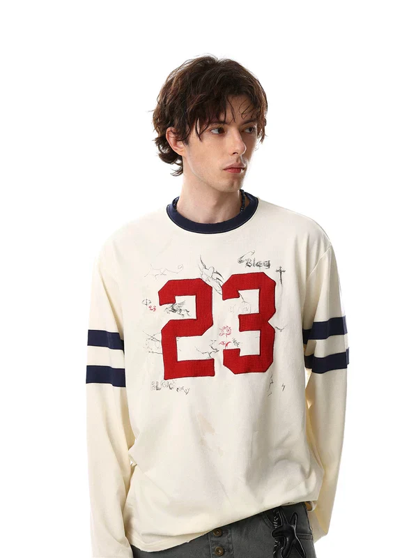 Retro Number 23 Long-Sleeve Pullover - Image 2