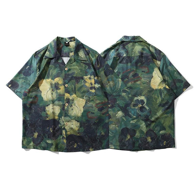 Retro Oil Painting Short-sleeved Shirt - Image 2