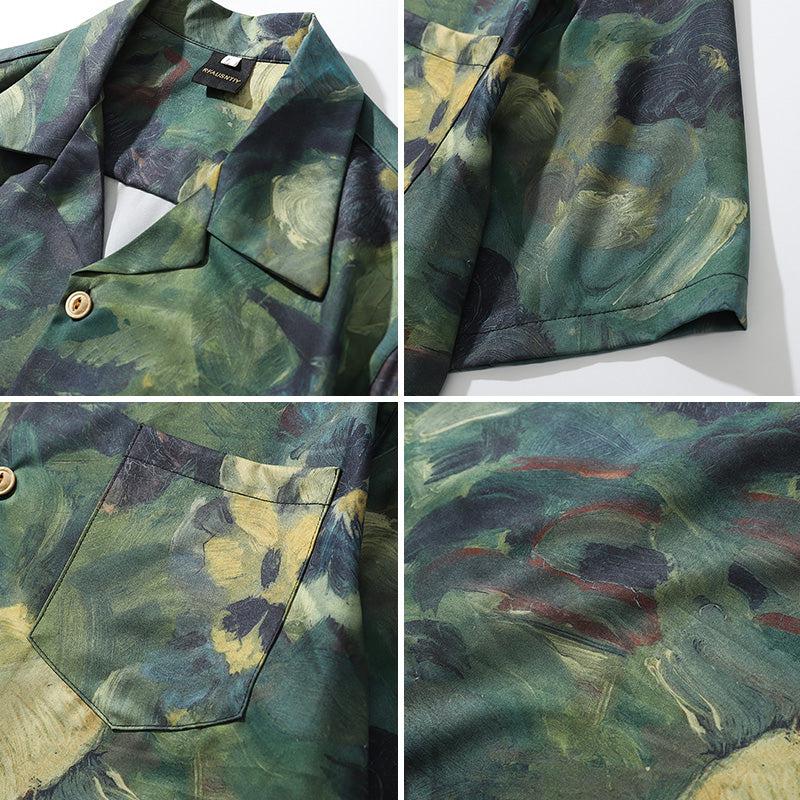 Retro Oil Painting Short-sleeved Shirt - Image 3