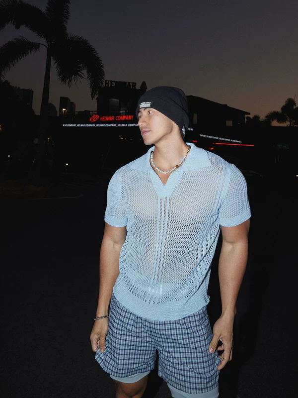 Knit V-Neck Short-Sleeve Sweater - Image 2
