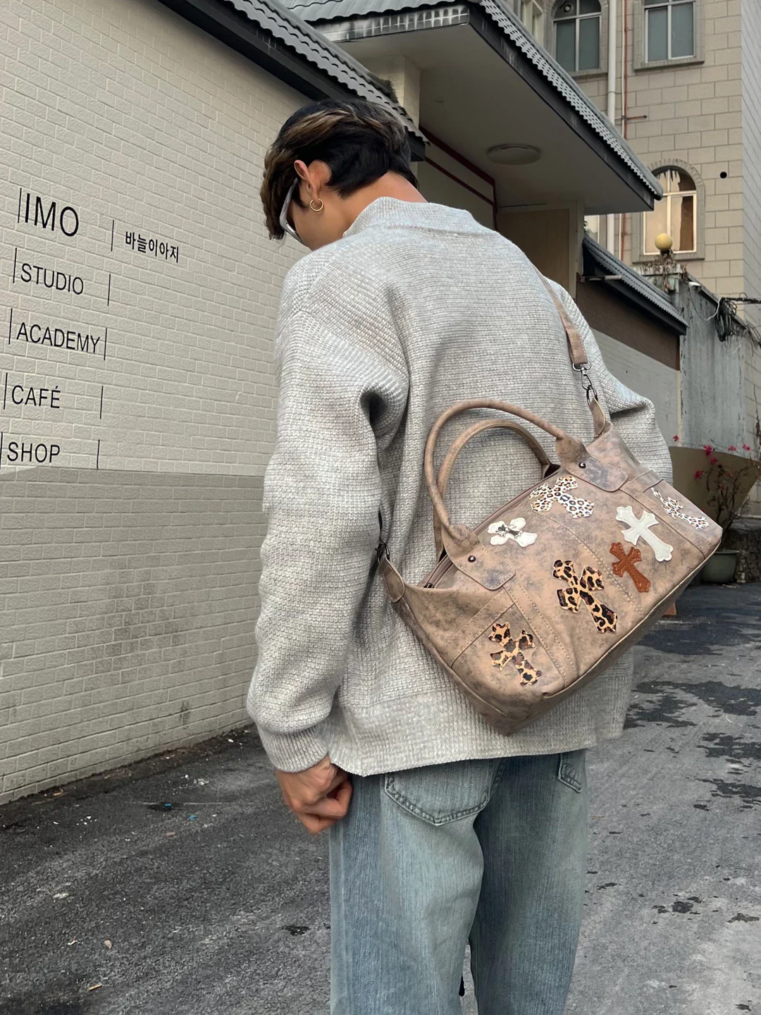 Patchwork Crossbody Tote Handbag - Image 2