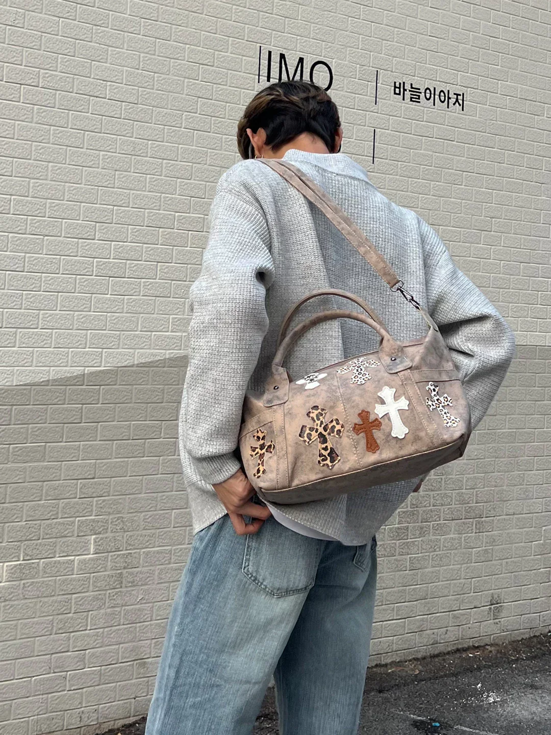 Patchwork Crossbody Tote Handbag - Image 3